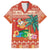 Hawaii Mele Kalikimaka Family Matching Off Shoulder Short Dress and Hawaiian Shirt Surfing Santa Funny Christmas