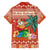 Hawaii Mele Kalikimaka Family Matching Off Shoulder Short Dress and Hawaiian Shirt Surfing Santa Funny Christmas