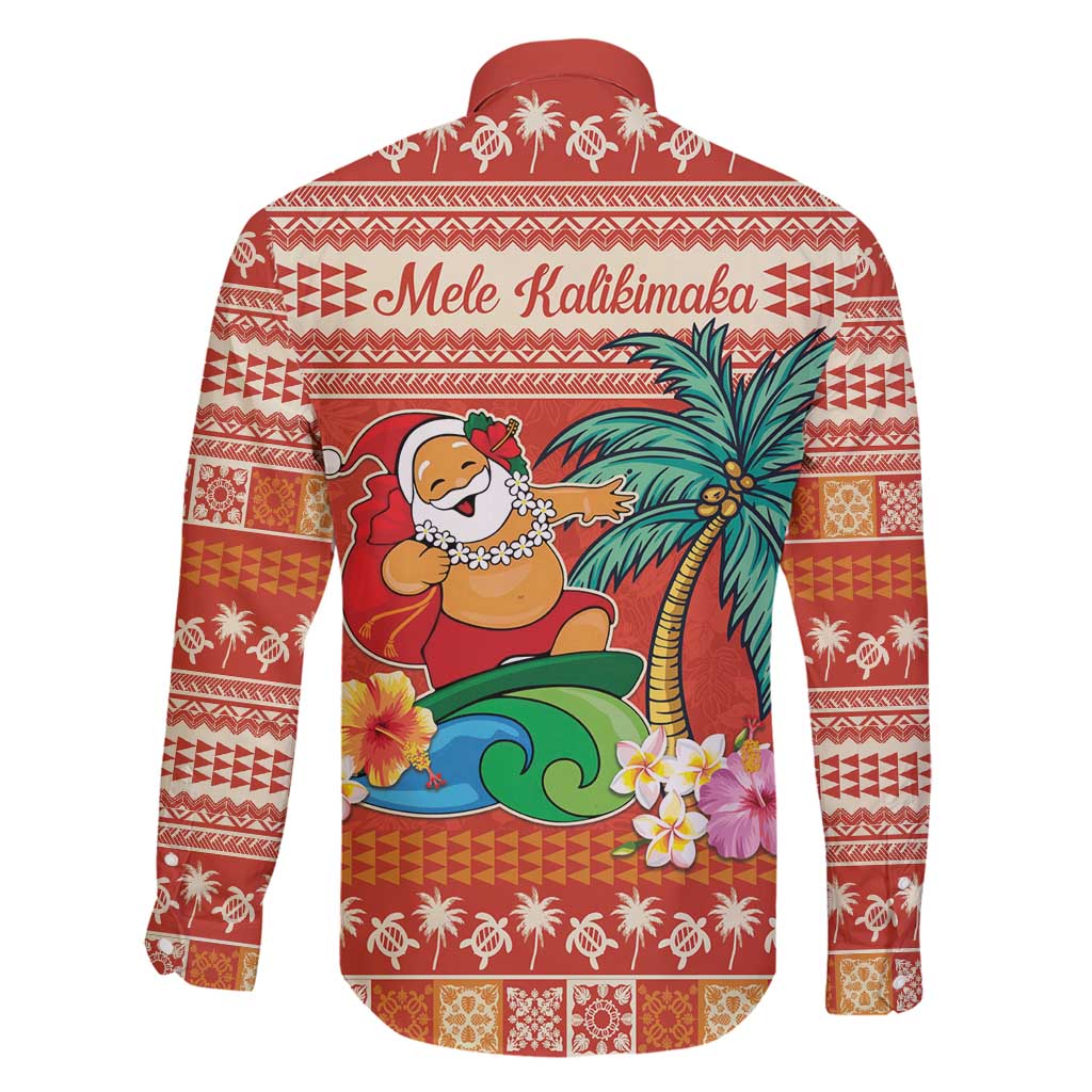 Hawaii Mele Kalikimaka Family Matching Off Shoulder Short Dress and Hawaiian Shirt Surfing Santa Funny Christmas