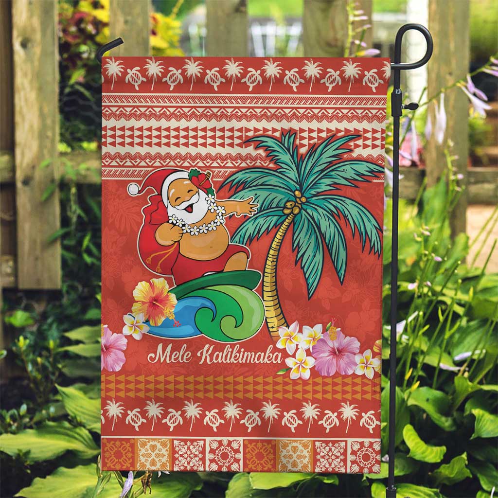 Hawaii Mele Kalikimaka Garden Flag Surfing Santa Funny Christmas LT9 Garden Flag Red - Polynesian Pride