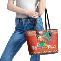Hawaii Mele Kalikimaka Leather Tote Bag Surfing Santa Funny Christmas LT9 - Polynesian Pride