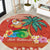 Hawaii Mele Kalikimaka Round Carpet Surfing Santa Funny Christmas