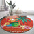 Hawaii Mele Kalikimaka Round Carpet Surfing Santa Funny Christmas