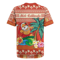 Hawaii Mele Kalikimaka Rugby Jersey Surfing Santa Funny Christmas LT9 - Polynesian Pride