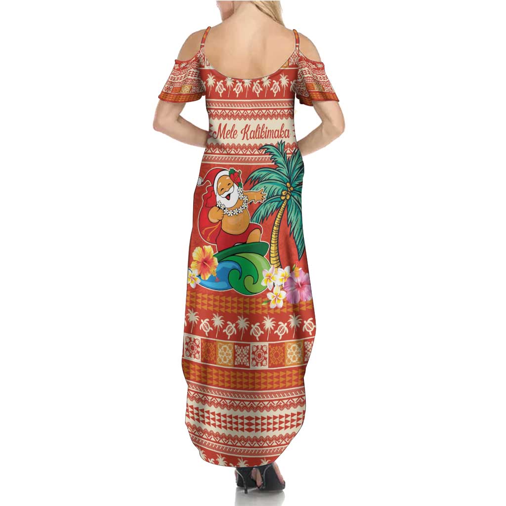 Hawaii Mele Kalikimaka Summer Maxi Dress Surfing Santa Funny Christmas LT9 - Polynesian Pride