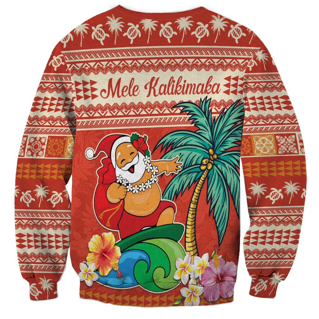 Hawaii Mele Kalikimaka Sweatshirt Surfing Santa Funny Christmas LT9 - Polynesian Pride