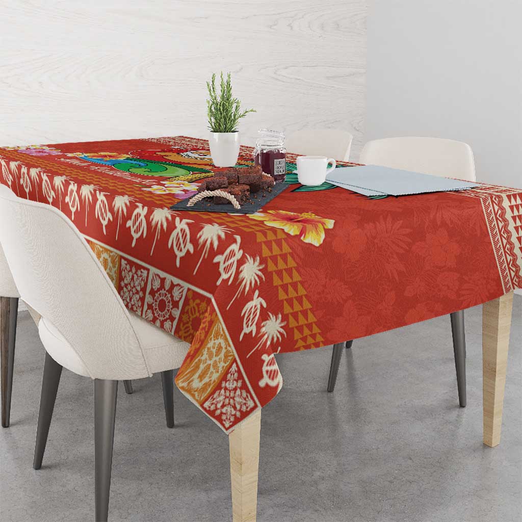 Hawaii Mele Kalikimaka Tablecloth Surfing Santa Funny Christmas LT9 - Polynesian Pride