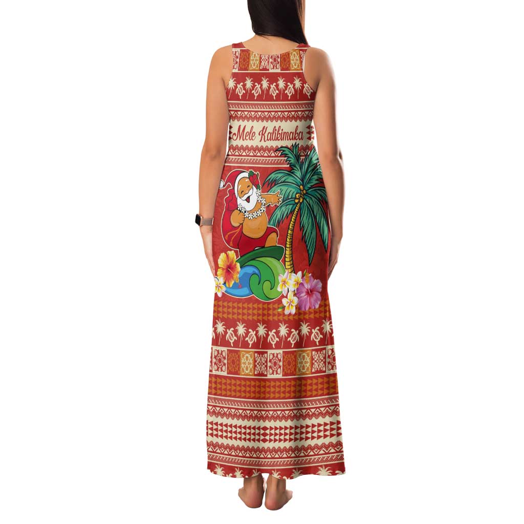 Hawaii Mele Kalikimaka Tank Maxi Dress Surfing Santa Funny Christmas LT9 - Polynesian Pride