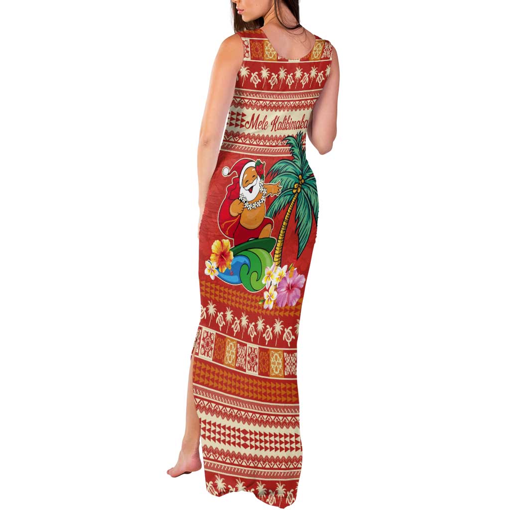 Hawaii Mele Kalikimaka Tank Maxi Dress Surfing Santa Funny Christmas LT9 - Polynesian Pride