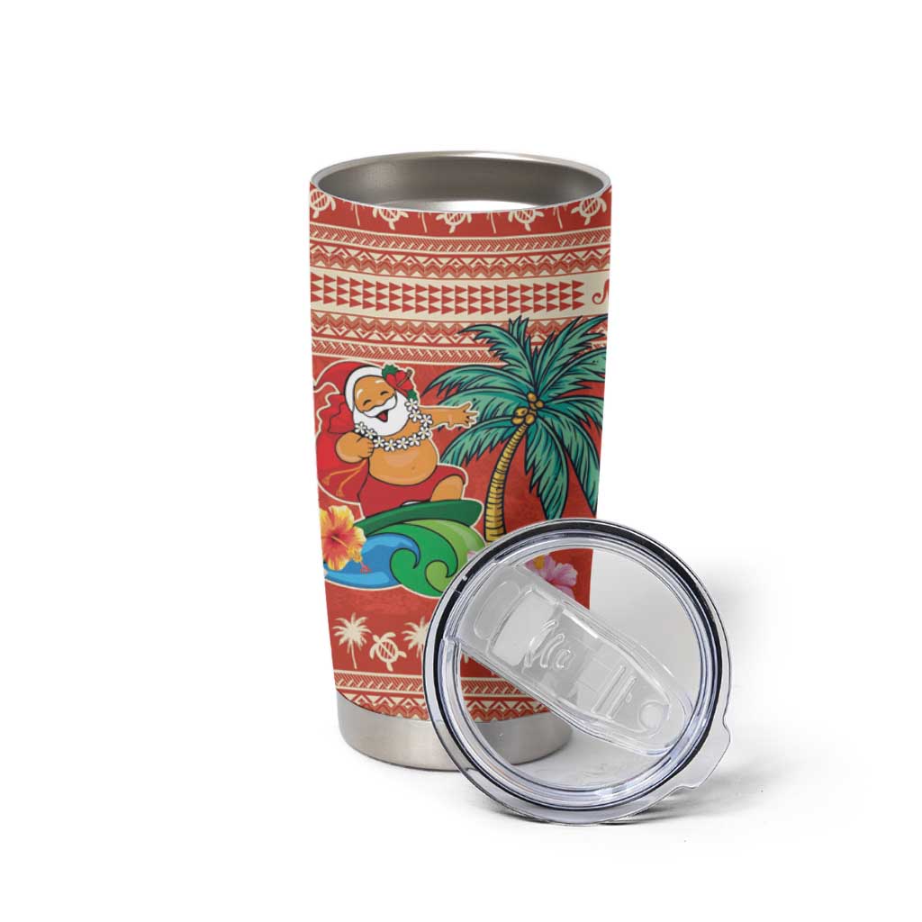 Hawaii Mele Kalikimaka Tumbler Cup Surfing Santa Funny Christmas LT9 - Polynesian Pride
