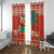 Hawaii Mele Kalikimaka Window Curtain Surfing Santa Funny Christmas