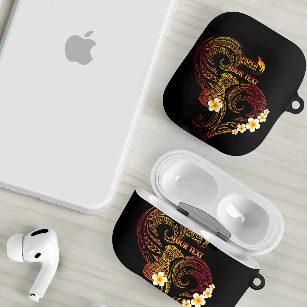 Personalised Papua New Guinea Sepik AirPods Case Plumeria Floral Tribal Pattern - Polynesian Pride