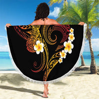 Personalised Papua New Guinea Sepik Beach Blanket Plumeria Floral Tribal Pattern - Polynesian Pride