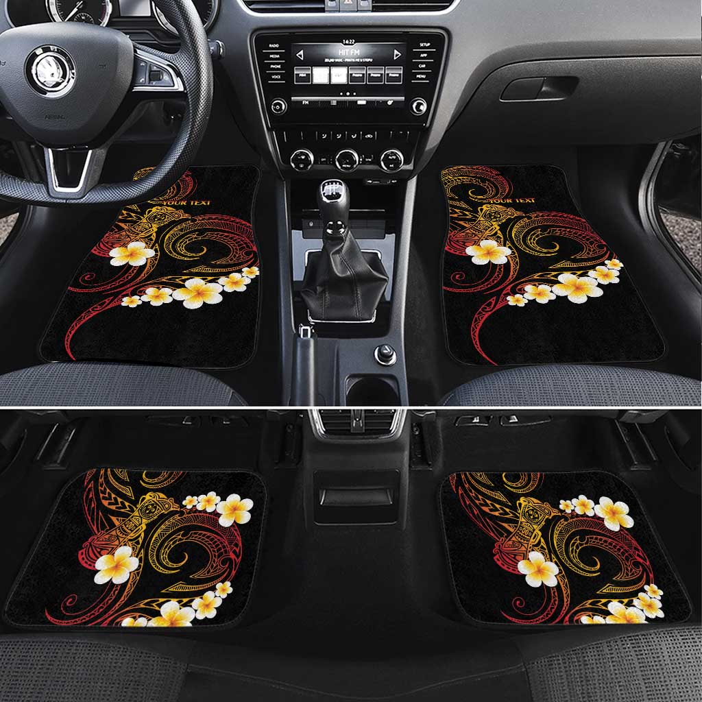 Personalised Papua New Guinea Sepik Car Mats Plumeria Floral Tribal Pattern - Polynesian Pride