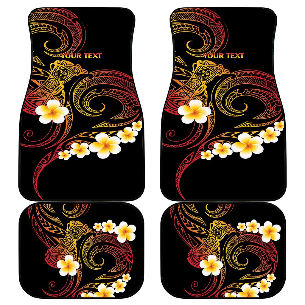 Personalised Papua New Guinea Sepik Car Mats Plumeria Floral Tribal Pattern - Polynesian Pride