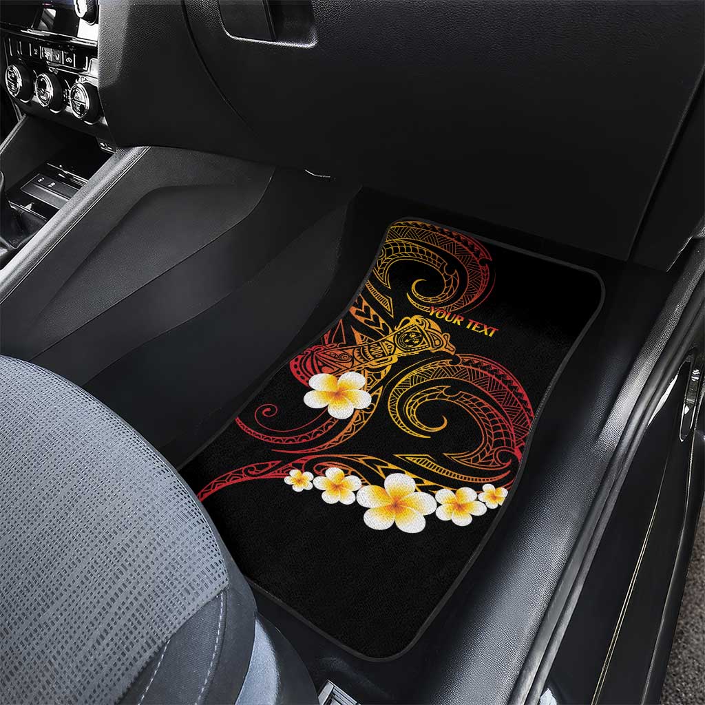 Personalised Papua New Guinea Sepik Car Mats Plumeria Floral Tribal Pattern - Polynesian Pride