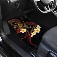 Personalised Papua New Guinea Sepik Car Mats Plumeria Floral Tribal Pattern - Polynesian Pride