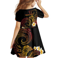 Personalised Papua New Guinea Sepik Family Matching Mermaid Dress and Hawaiian Shirt Plumeria Floral Tribal Pattern - Polynesian Pride