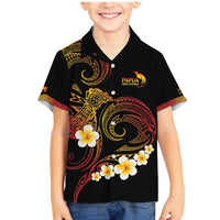 Personalised Papua New Guinea Sepik Family Matching Mermaid Dress and Hawaiian Shirt Plumeria Floral Tribal Pattern - Polynesian Pride