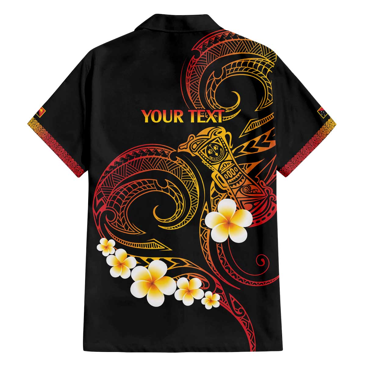 Personalised Papua New Guinea Sepik Family Matching Off The Shoulder Long Sleeve Dress and Hawaiian Shirt Plumeria Floral Tribal Pattern - Polynesian Pride