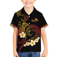 Personalised Papua New Guinea Sepik Family Matching Short Sleeve Bodycon Dress and Hawaiian Shirt Plumeria Floral Tribal Pattern - Polynesian Pride