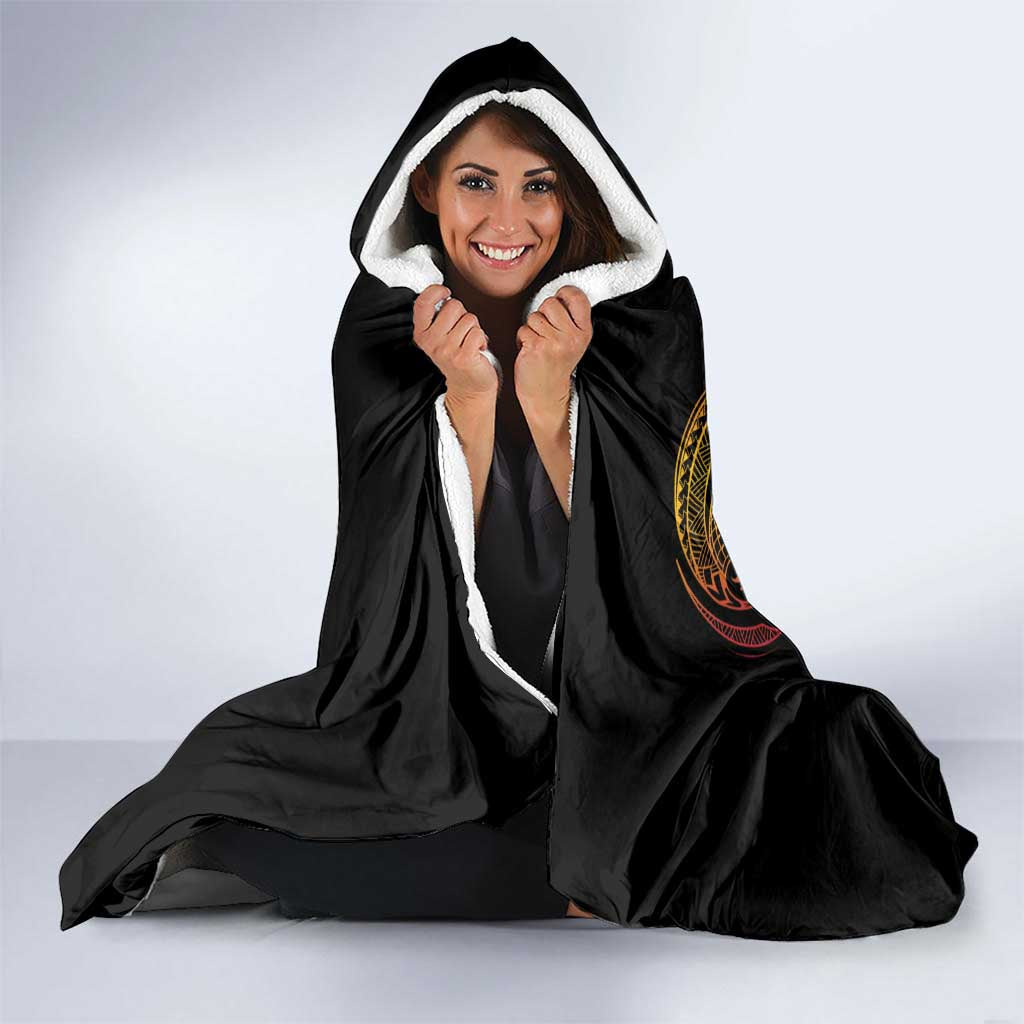 Personalised Papua New Guinea Sepik Hooded Blanket Plumeria Floral Tribal Pattern - Polynesian Pride