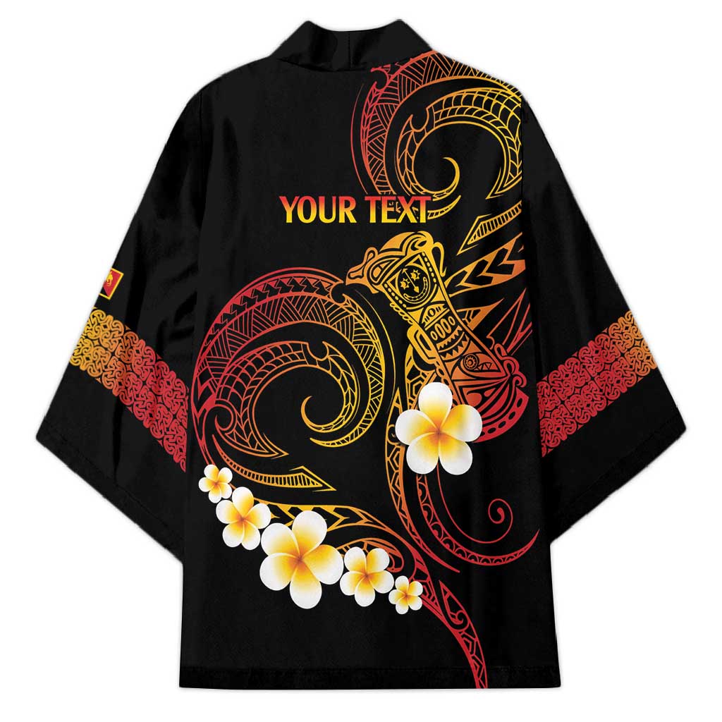 Personalised Papua New Guinea Sepik Kimono Plumeria Floral Tribal Pattern - Polynesian Pride