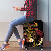 Personalised Papua New Guinea Sepik Luggage Cover Plumeria Floral Tribal Pattern - Polynesian Pride
