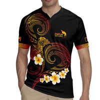 Personalised Papua New Guinea Sepik Rugby Jersey Plumeria Floral Tribal Pattern - Polynesian Pride