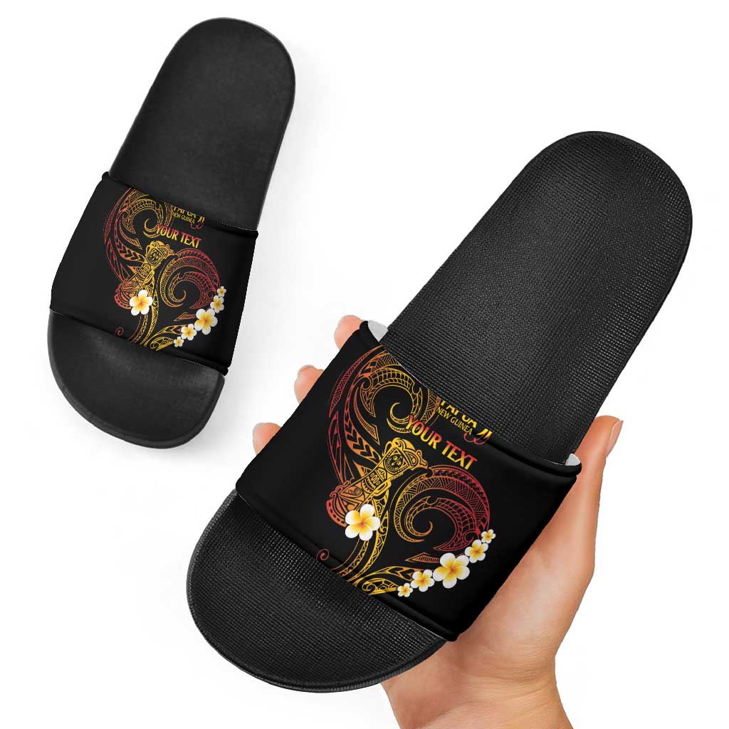 Personalised Papua New Guinea Sepik Slide Sandals Plumeria Floral Tribal Pattern LT9 - Polynesian Pride
