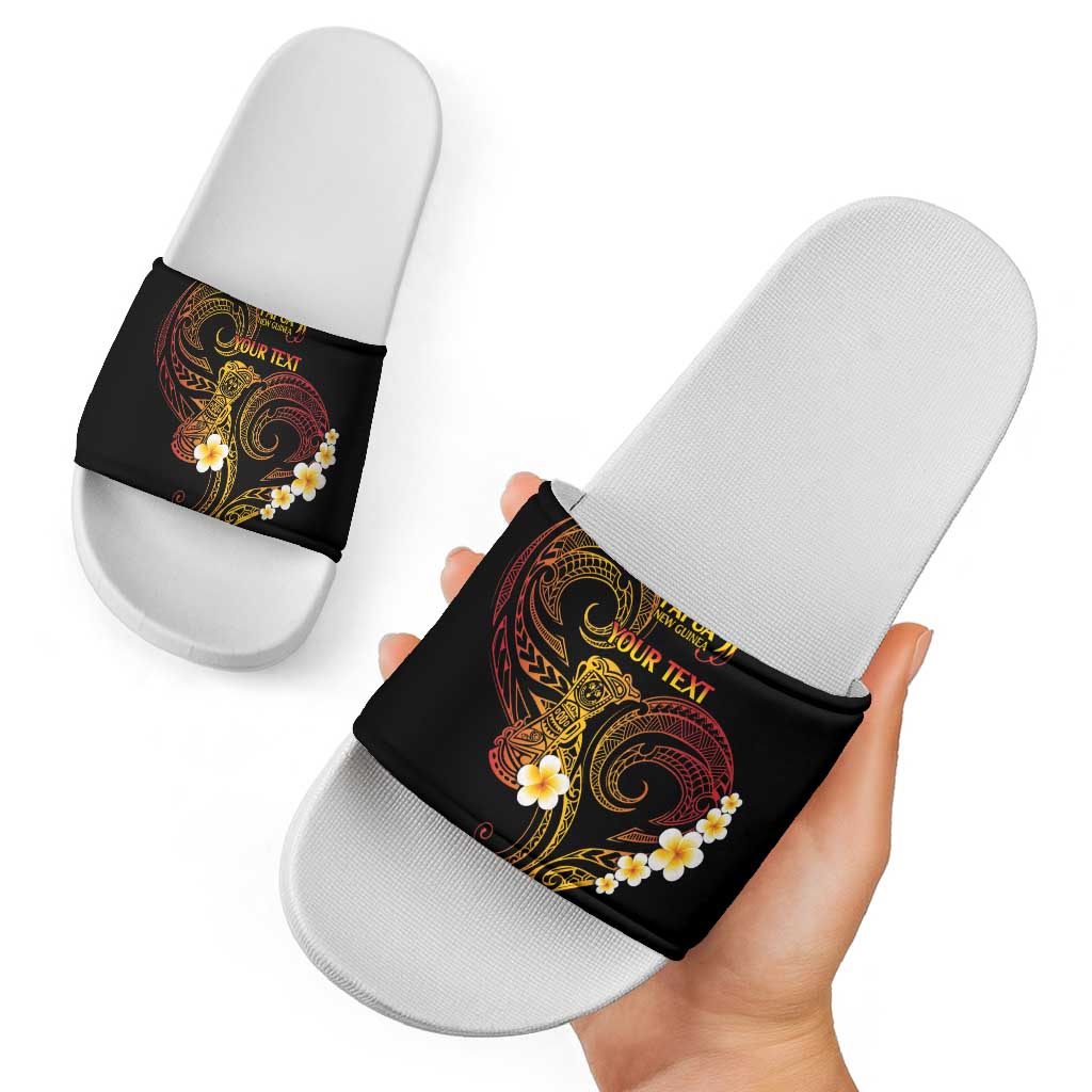 Personalised Papua New Guinea Sepik Slide Sandals Plumeria Floral Tribal Pattern LT9 - Polynesian Pride