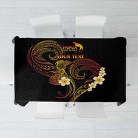 Personalised Papua New Guinea Sepik Tablecloth Plumeria Floral Tribal Pattern LT9 Black - Polynesian Pride