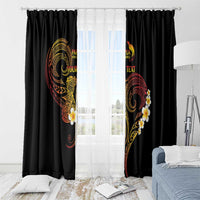 Personalised Papua New Guinea Sepik Window Curtain Plumeria Floral Tribal Pattern - Polynesian Pride