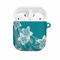 Polynesian Plumeria Flowers Tribal AirPods Case Pacific Tattoo Teal Style LT9 Teal - Polynesian Pride