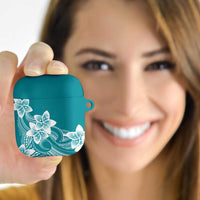 Polynesian Plumeria Flowers Tribal AirPods Case Pacific Tattoo Teal Style LT9 - Polynesian Pride