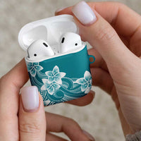 Polynesian Plumeria Flowers Tribal AirPods Case Pacific Tattoo Teal Style LT9 - Polynesian Pride
