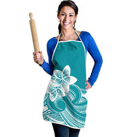 Polynesian Plumeria Flowers Tribal Apron Pacific Tattoo Teal Style LT9 - Polynesian Pride