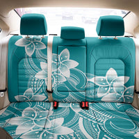 Polynesian Plumeria Flowers Tribal Back Car Seat Cover Pacific Tattoo Teal Style - Polynesian Pride
