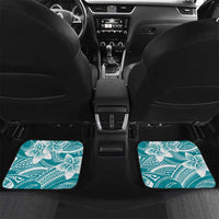 Polynesian Plumeria Flowers Tribal Car Mats Pacific Tattoo Teal Style - Polynesian Pride