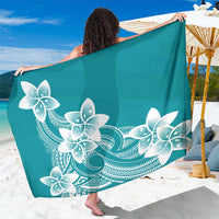 Polynesian Plumeria Flowers Tribal Sarong Pacific Tattoo Teal Style - Polynesian Pride