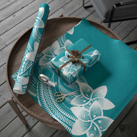 Polynesian Plumeria Flowers Tribal Wrapping Paper Pacific Tattoo Teal Style LT9 - Polynesian Pride
