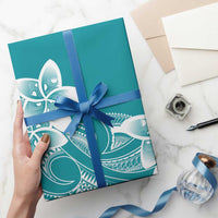 Polynesian Plumeria Flowers Tribal Wrapping Paper Pacific Tattoo Teal Style LT9 - Polynesian Pride