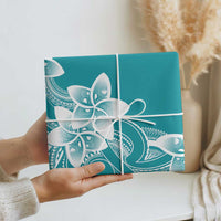 Polynesian Plumeria Flowers Tribal Wrapping Paper Pacific Tattoo Teal Style LT9 - Polynesian Pride