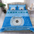 Personalised Fiji Marau Na Kerisimasi Bedding Set Merry Christmas Tapa Pattern Blue Style LT9 - Polynesian Pride