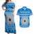 Personalised Fiji Marau Na Kerisimasi Couples Matching Off Shoulder Maxi Dress and Hawaiian Shirt Merry Christmas Tapa Pattern Blue Style LT9 Red - Polynesian Pride