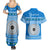 Personalised Fiji Marau Na Kerisimasi Couples Matching Summer Maxi Dress and Hawaiian Shirt Merry Christmas Tapa Pattern Blue Style LT9 - Polynesian Pride