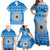 Personalised Fiji Marau Na Kerisimasi Family Matching Off Shoulder Maxi Dress and Hawaiian Shirt Merry Christmas Tapa Pattern Blue Style LT9 - Polynesian Pride