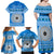 Personalised Fiji Marau Na Kerisimasi Family Matching Off Shoulder Maxi Dress and Hawaiian Shirt Merry Christmas Tapa Pattern Blue Style LT9 - Polynesian Pride