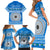 Personalised Fiji Marau Na Kerisimasi Family Matching Short Sleeve Bodycon Dress and Hawaiian Shirt Merry Christmas Tapa Pattern Blue Style LT9 - Polynesian Pride