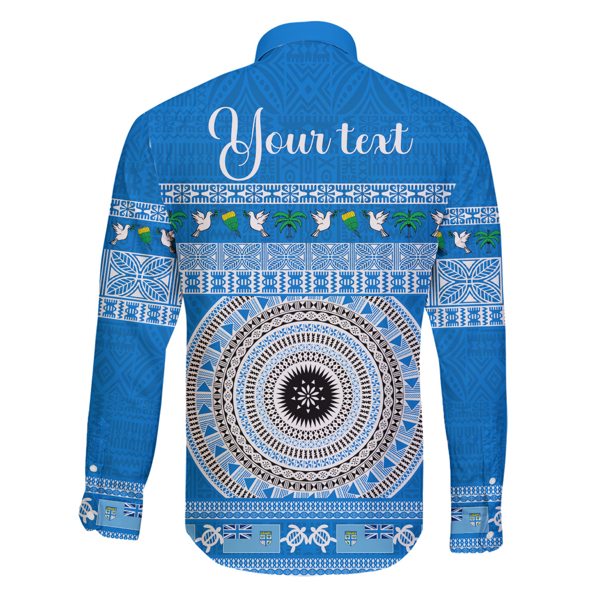 Personalised Fiji Marau Na Kerisimasi Family Matching Summer Maxi Dress and Hawaiian Shirt Merry Christmas Tapa Pattern Blue Style LT9 - Polynesian Pride